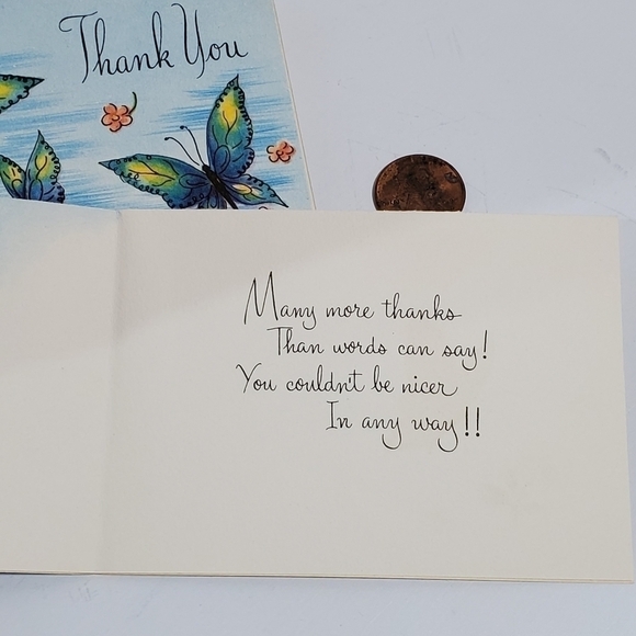 Vintage lot of Thank you Cards Butterfly floral - Picture 6 of 8